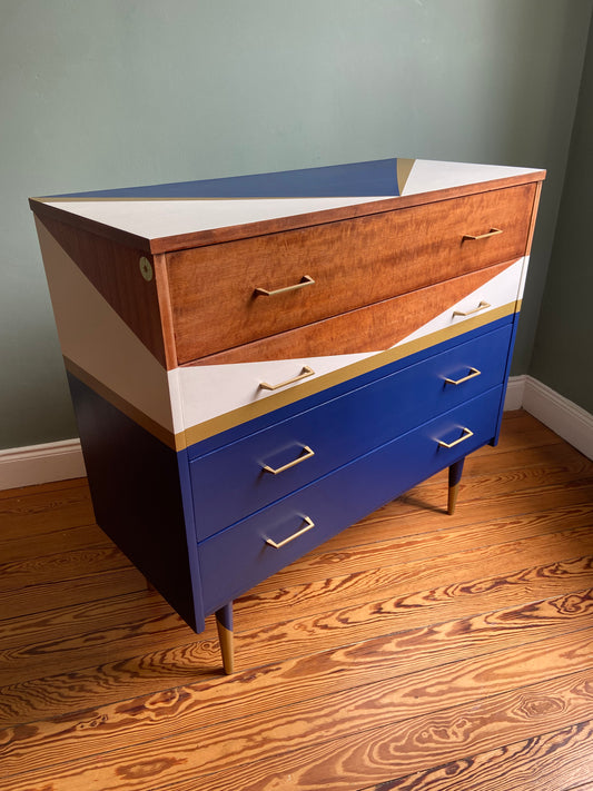 Commode vintage color block