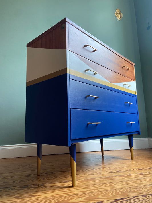 Commode vintage color block